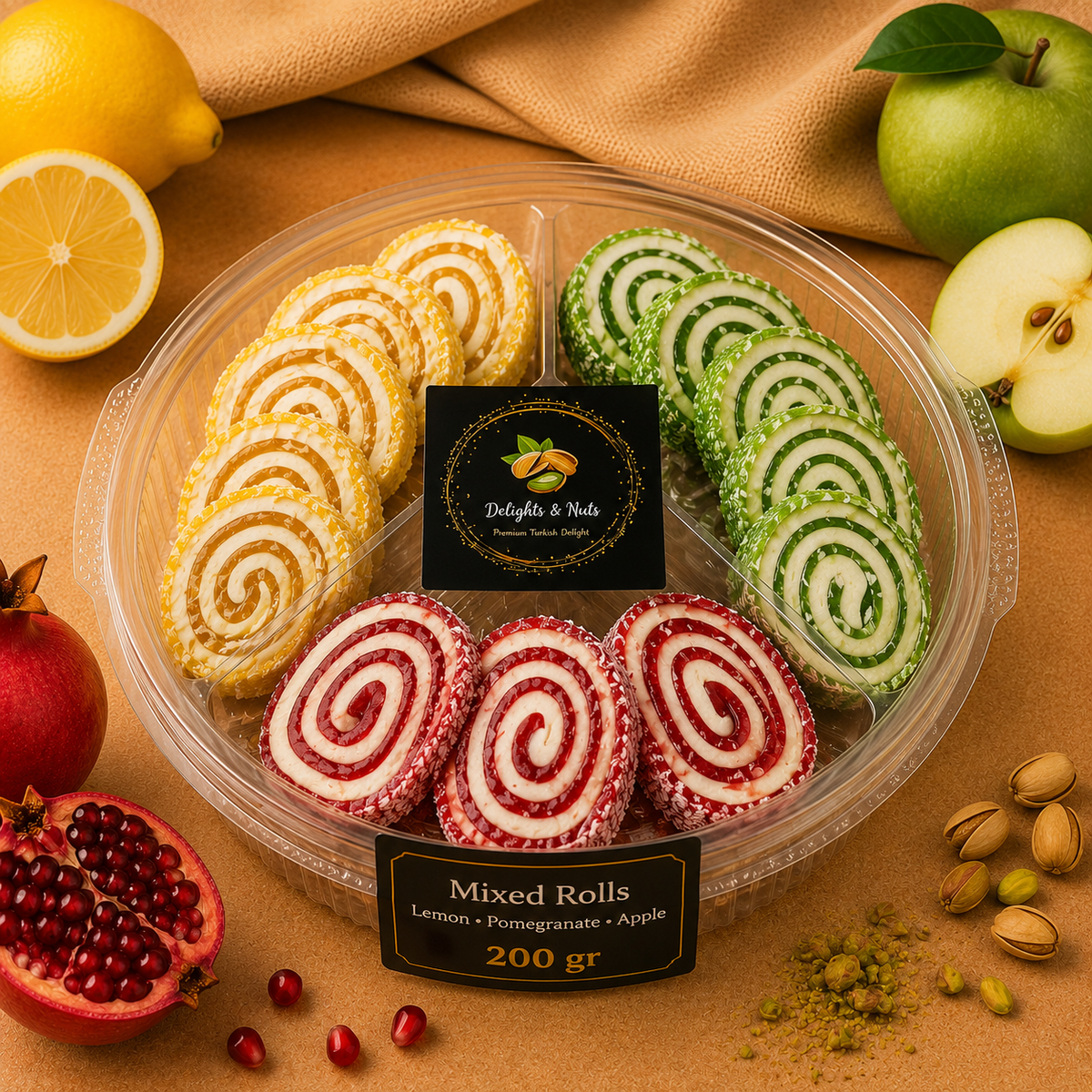 Mixed Rolls Turkish Delight – 200g