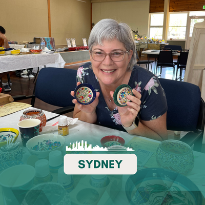 Patterned Ceramic Paint and Sip Classes in Sydney