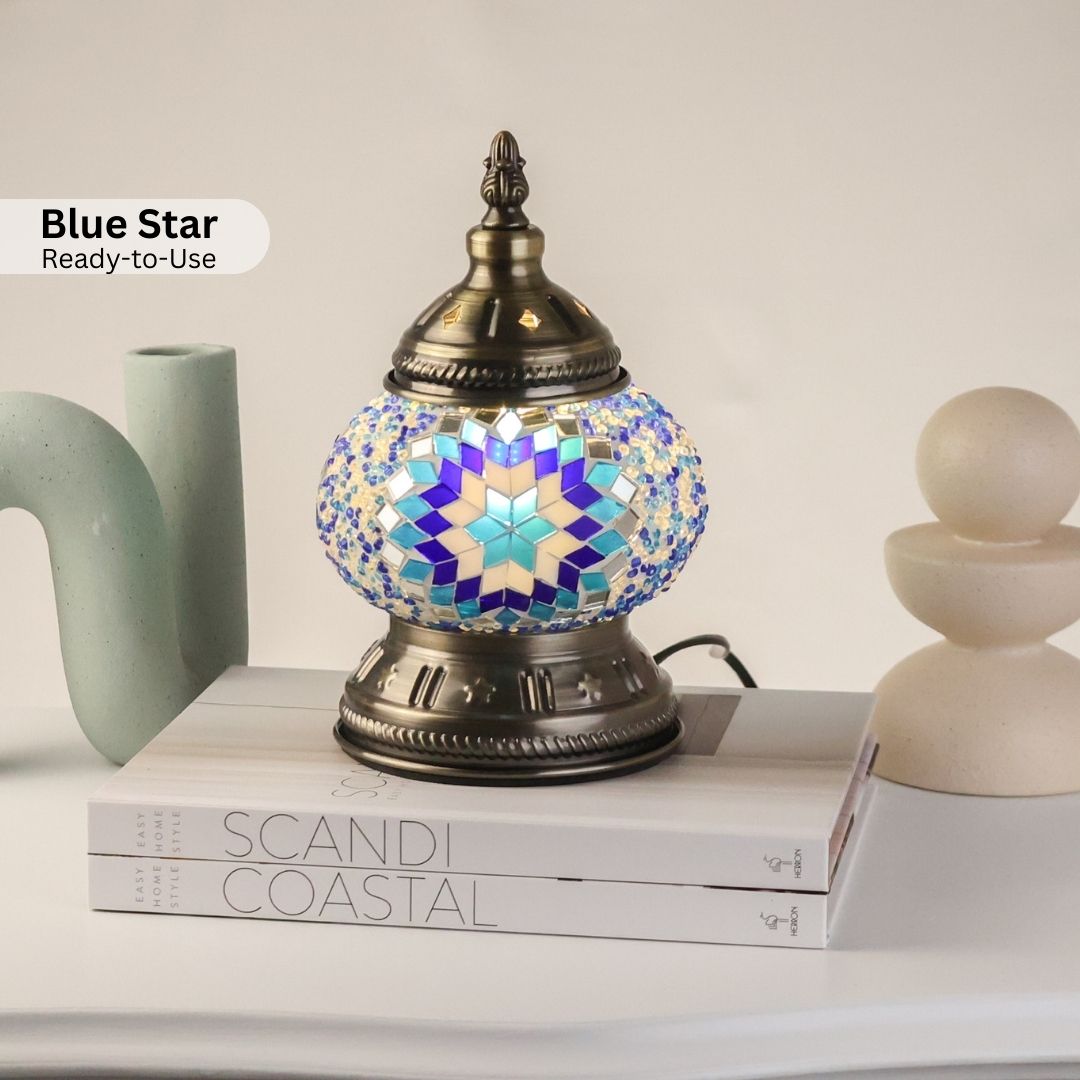 Short Table Lamp - Blue Star