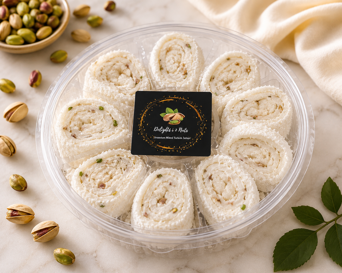 Luxury Coconut Pistachio Turkish Delight Rolls-200gr