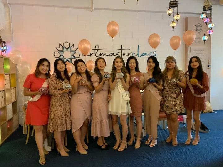 Friends celebrating a hens party at the studio